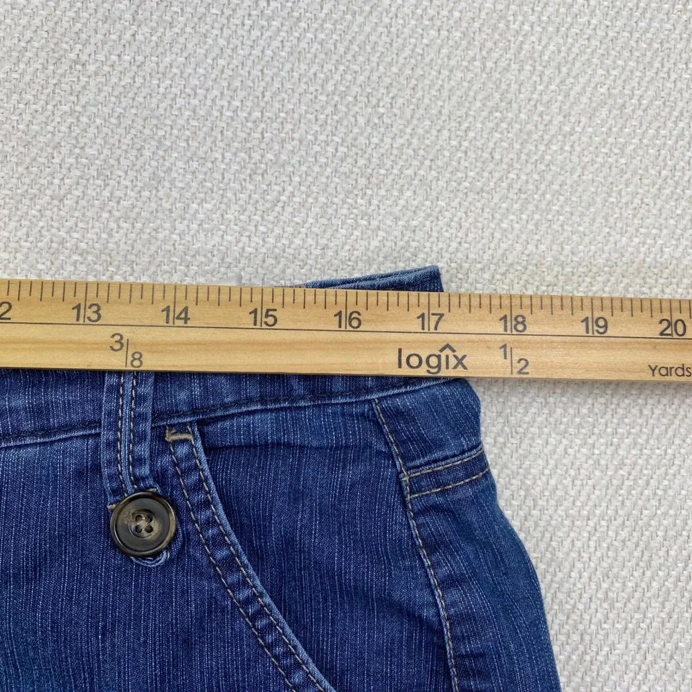 Gloria Vanderbilt Bermuda Shorts Womens 12 Blue Denim Lock Stitch Control DPF2